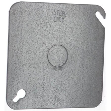 Abb Thomas & Betts 4 in. Square Blank Cover With Knockout 52-C-6 52-C-6
